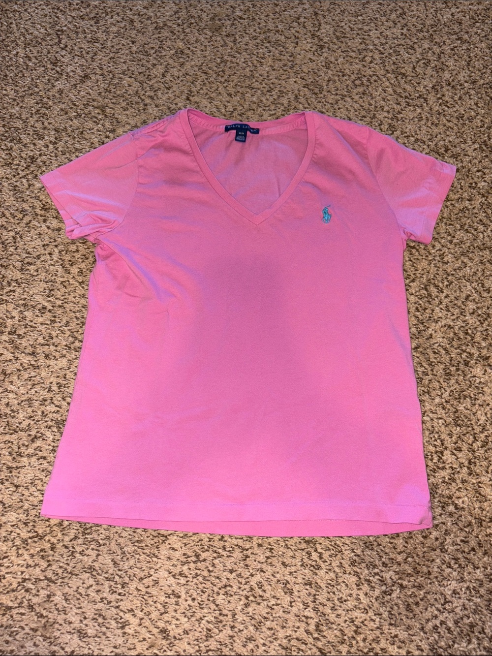 Vintage Polo by Ralph Lauren Bubblegum Pink V-Neck Short Sleeve Tee